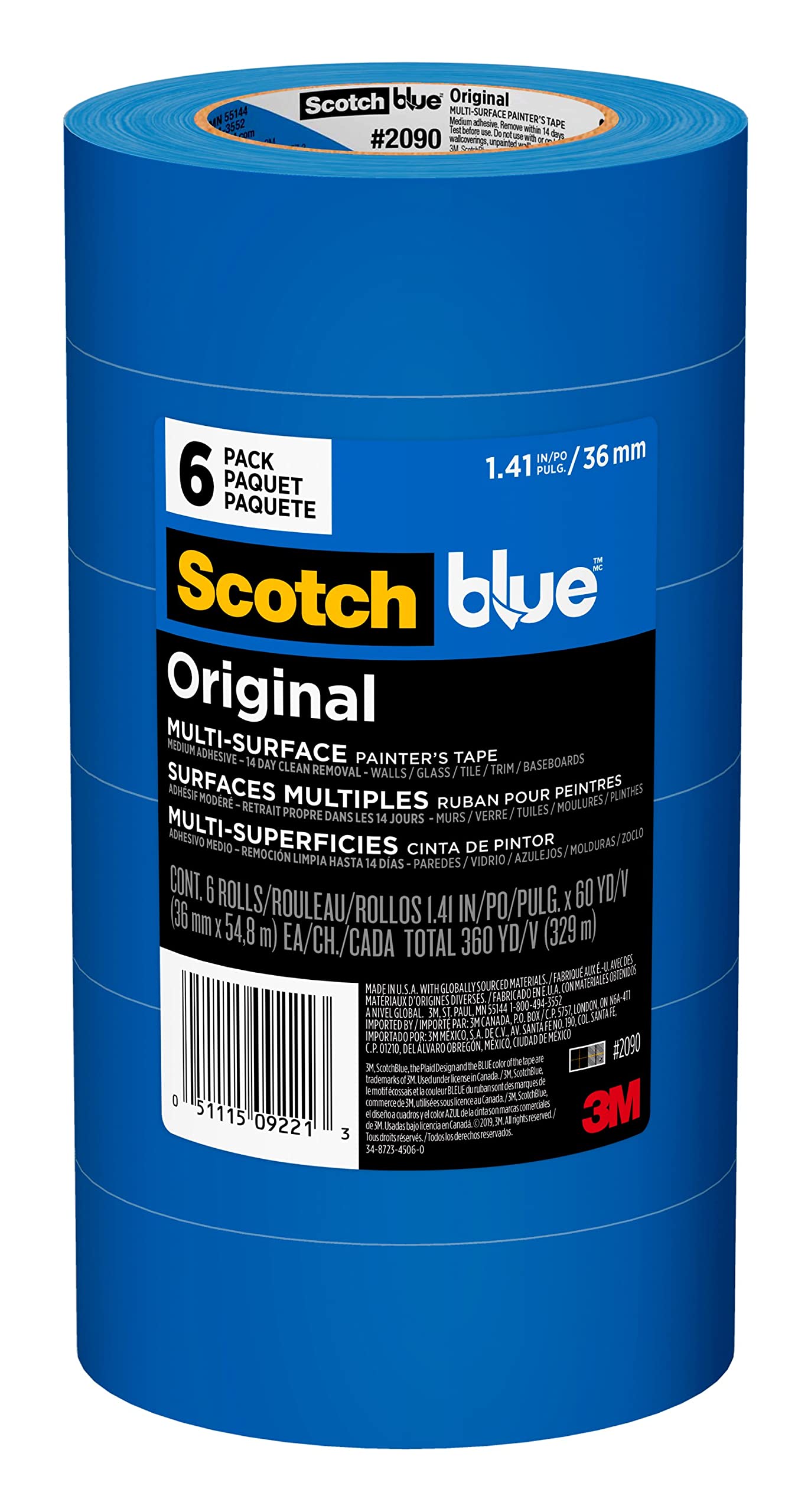 Cinta De Pintor 3m Scotch 2090 Original  Multisuperficie  36 Mm - Venta Internacional. $1,131