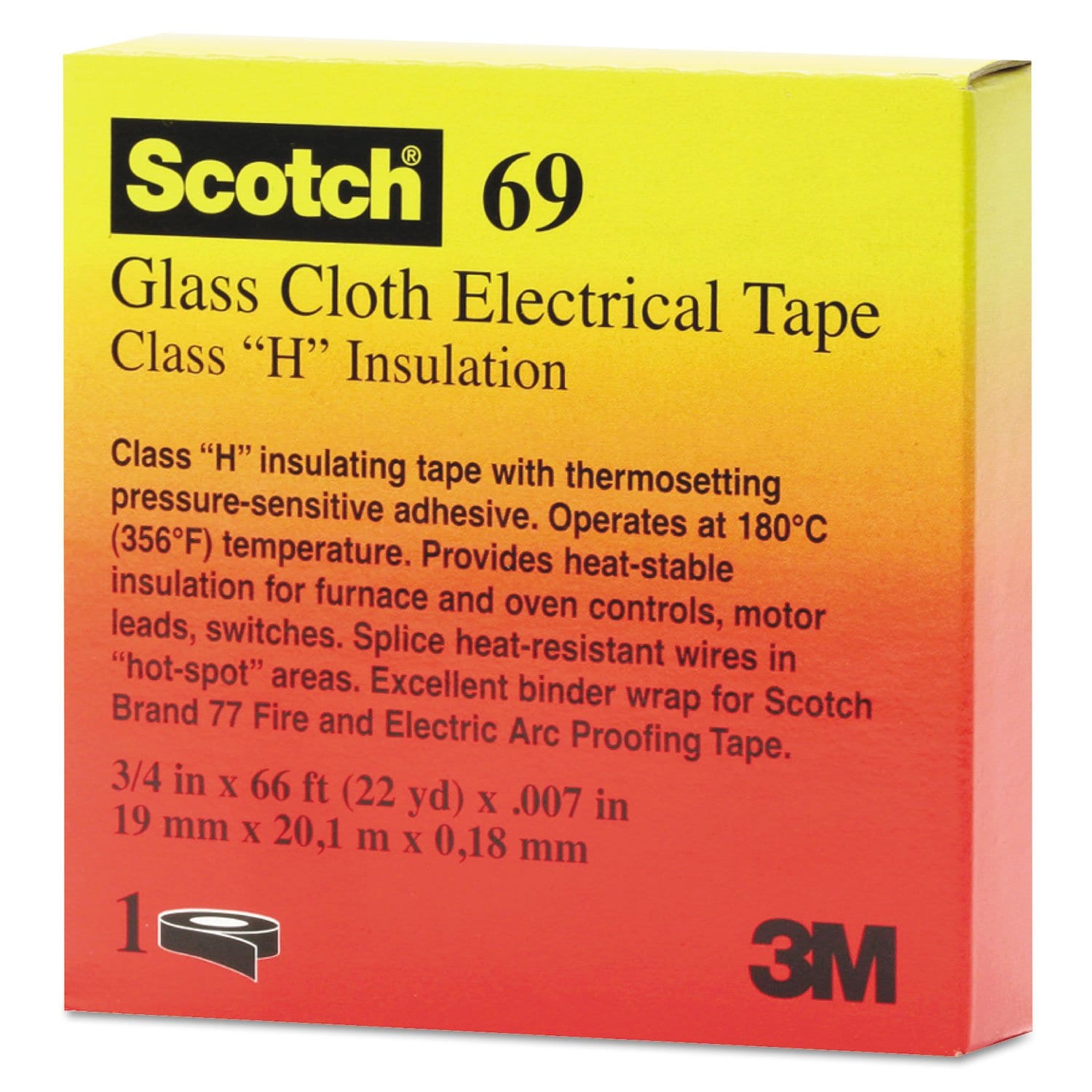 Cinta Aislante 3m  Tela De Vidrio Escocés  69  Alta Temperatura  180 °c - Venta Internacional. $1,159