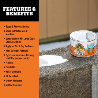 Foto 2 | Pasta Selladora Gorilla Waterproof Patch & Seal White 454 G - Venta Internacional.