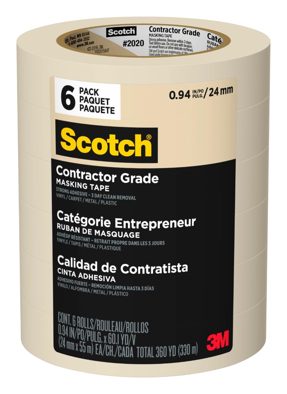 Foto 2 pulgar | Cinta Adhesiva Scotch Contractor De 1 Cm De Ancho  6 Rollos - Venta Internacional.