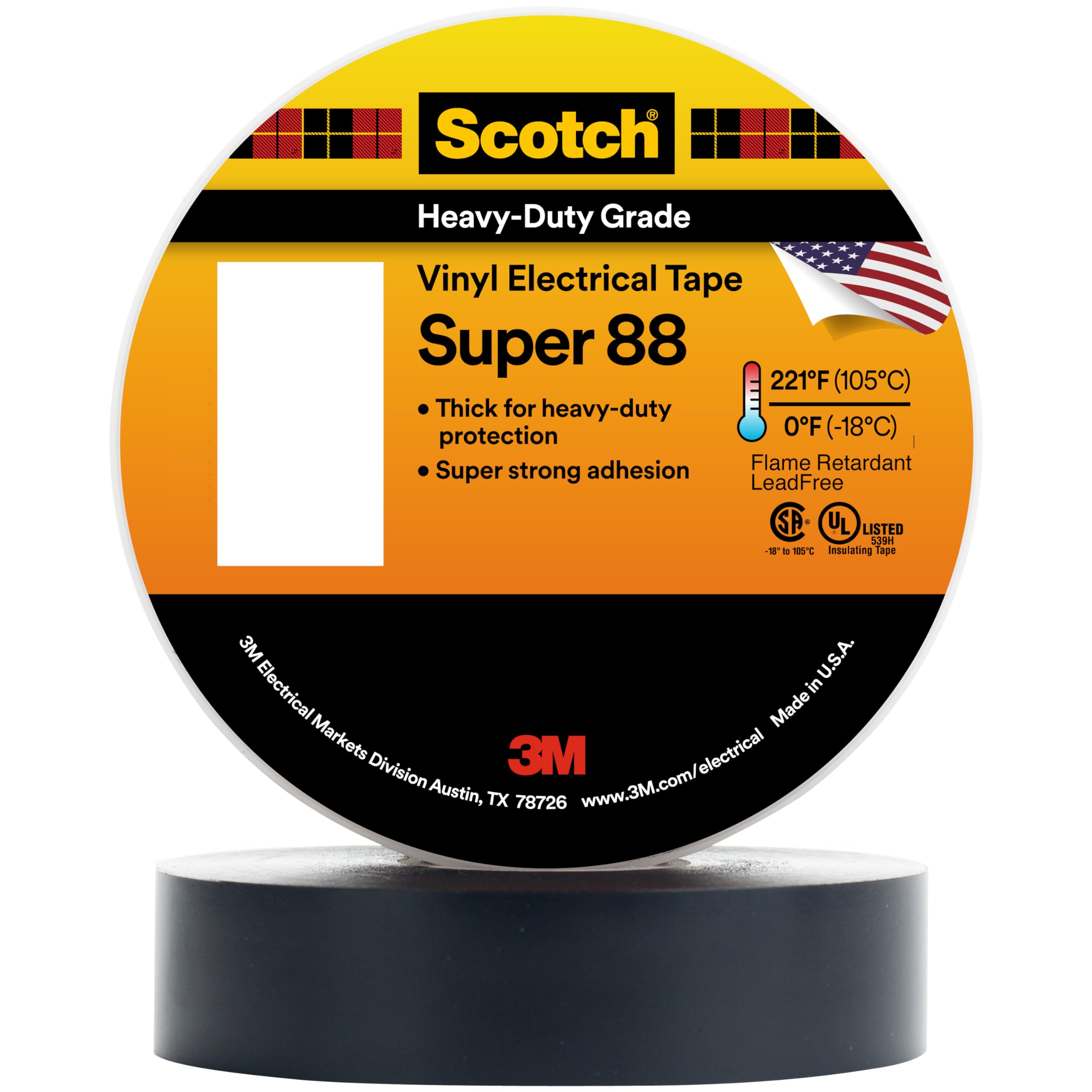 Foto 2 pulgar | Cinta Aislante 3m Scotch Vinyl Super 88 De 19 Mm X 33 M  Color Negro - Venta Internacional.
