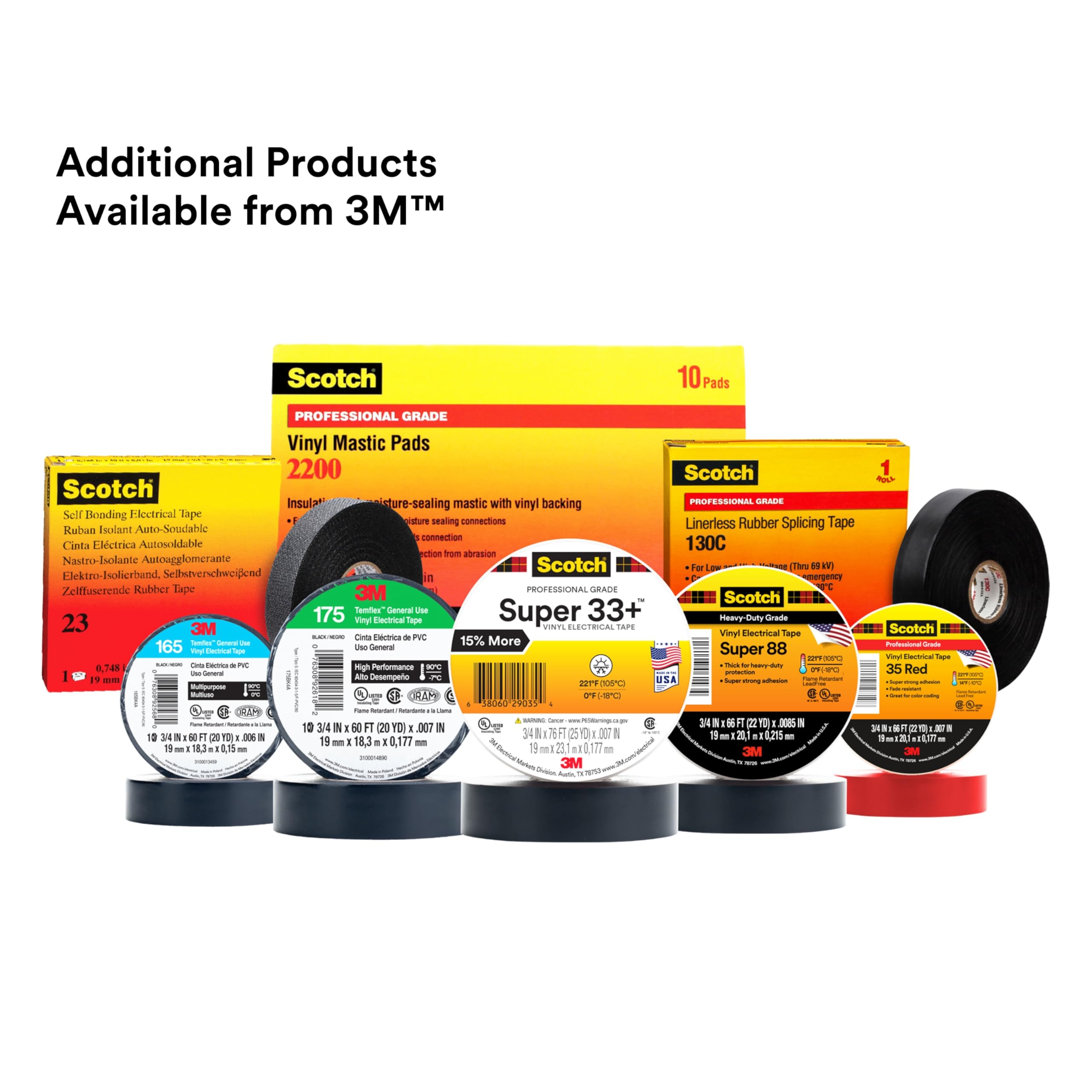 Foto 6 | Cinta Aislante 3m Scotch Vinyl Super 88 De 19 Mm X 33 M  Color Negro - Venta Internacional.