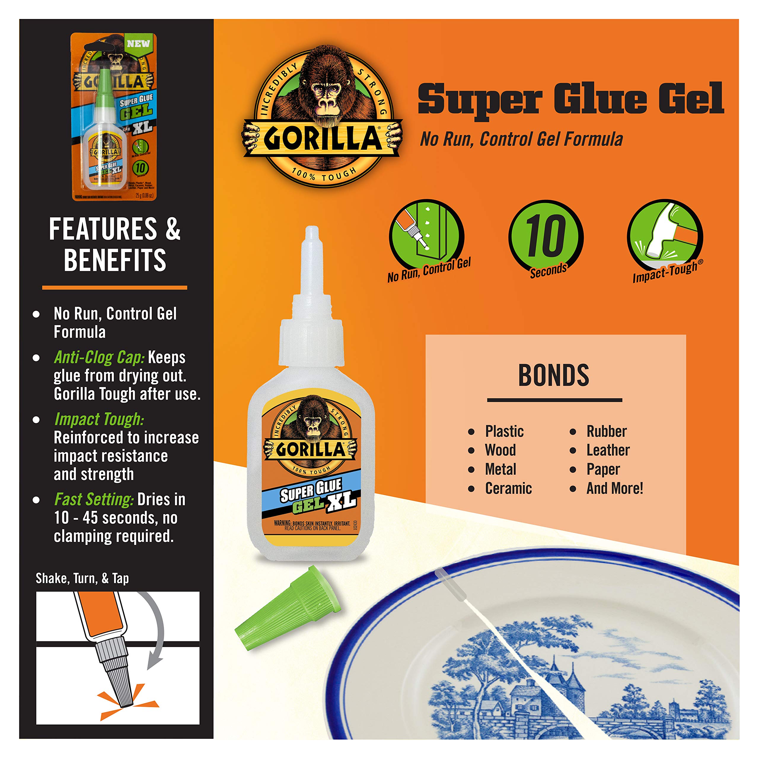 Foto 3 pulgar | Gel Superadhesivo Glue Gorilla Xl  Transparente  25 G (paquete De 2) - Venta Internacional.