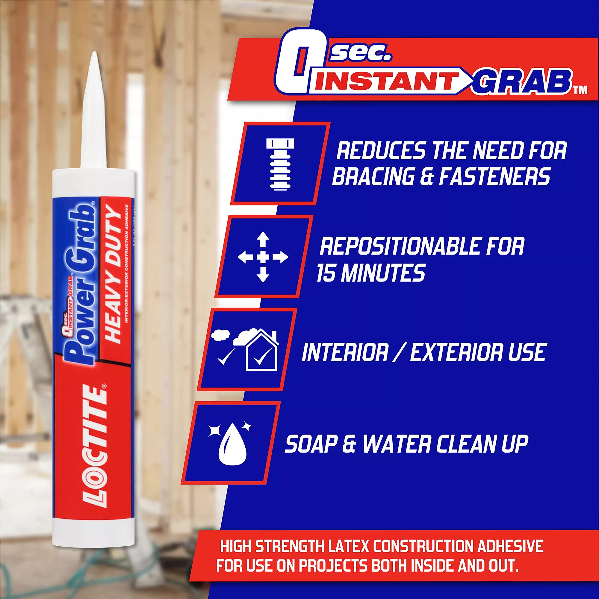 Foto 5 pulgar | Adhesivo De Construcción Loctite Power Grab Express  270 Ml  Paquete De 6 - Venta Internacional.