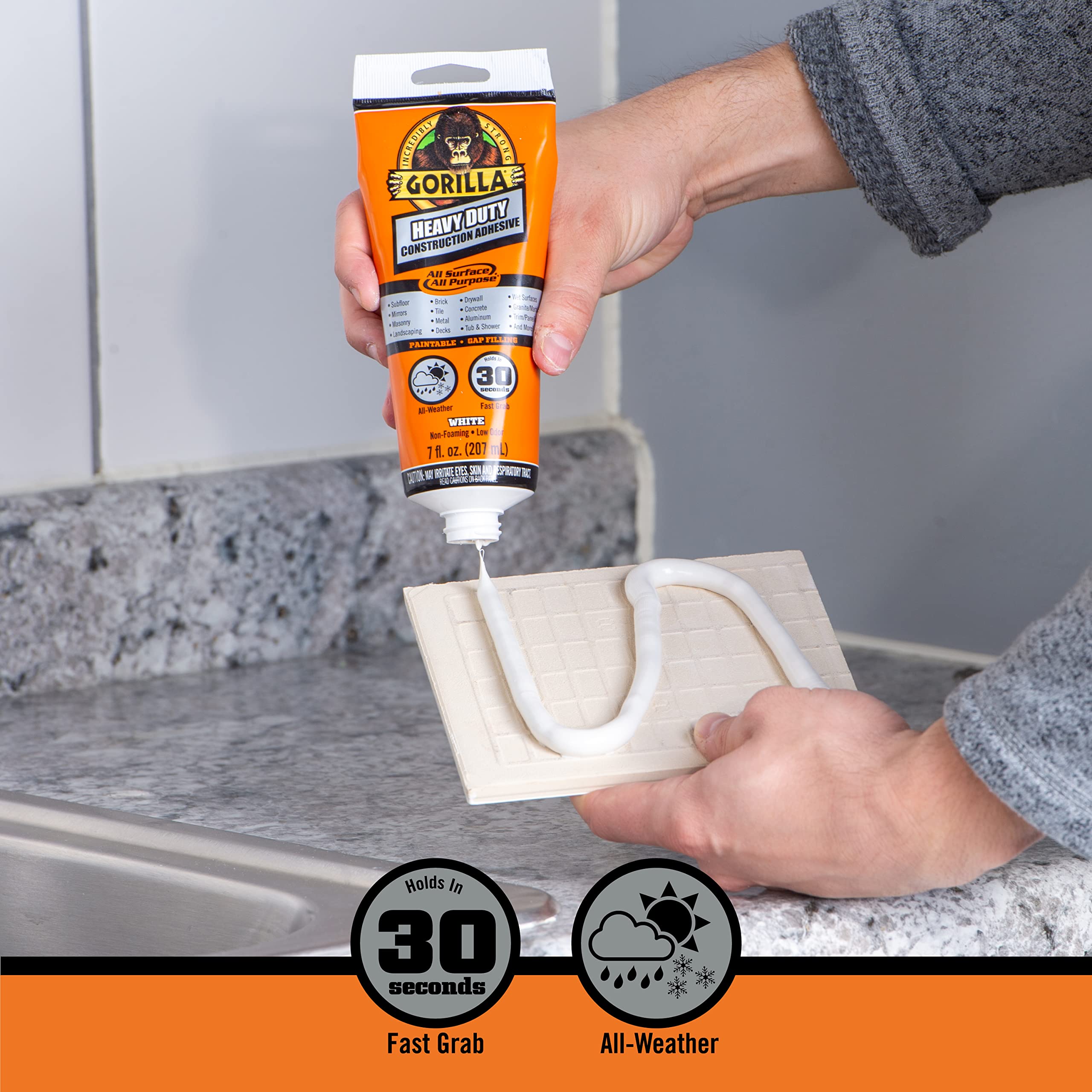 Foto 4 pulgar | Adhesivo De Construcción Gorilla Heavy Duty  207 Ml  Blanco  Paquete De 2 - Venta Internacional.