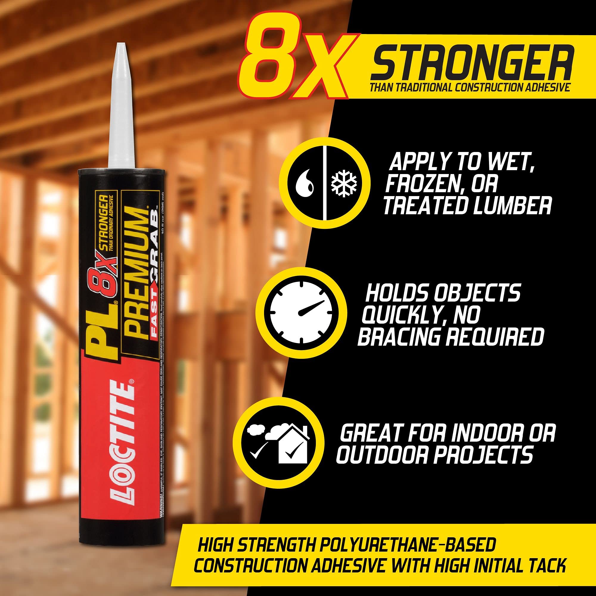 Foto 6 pulgar | Adhesivo De Construcción Loctite Pl Premium Fast Grab 300 Ml - Venta Internacional.