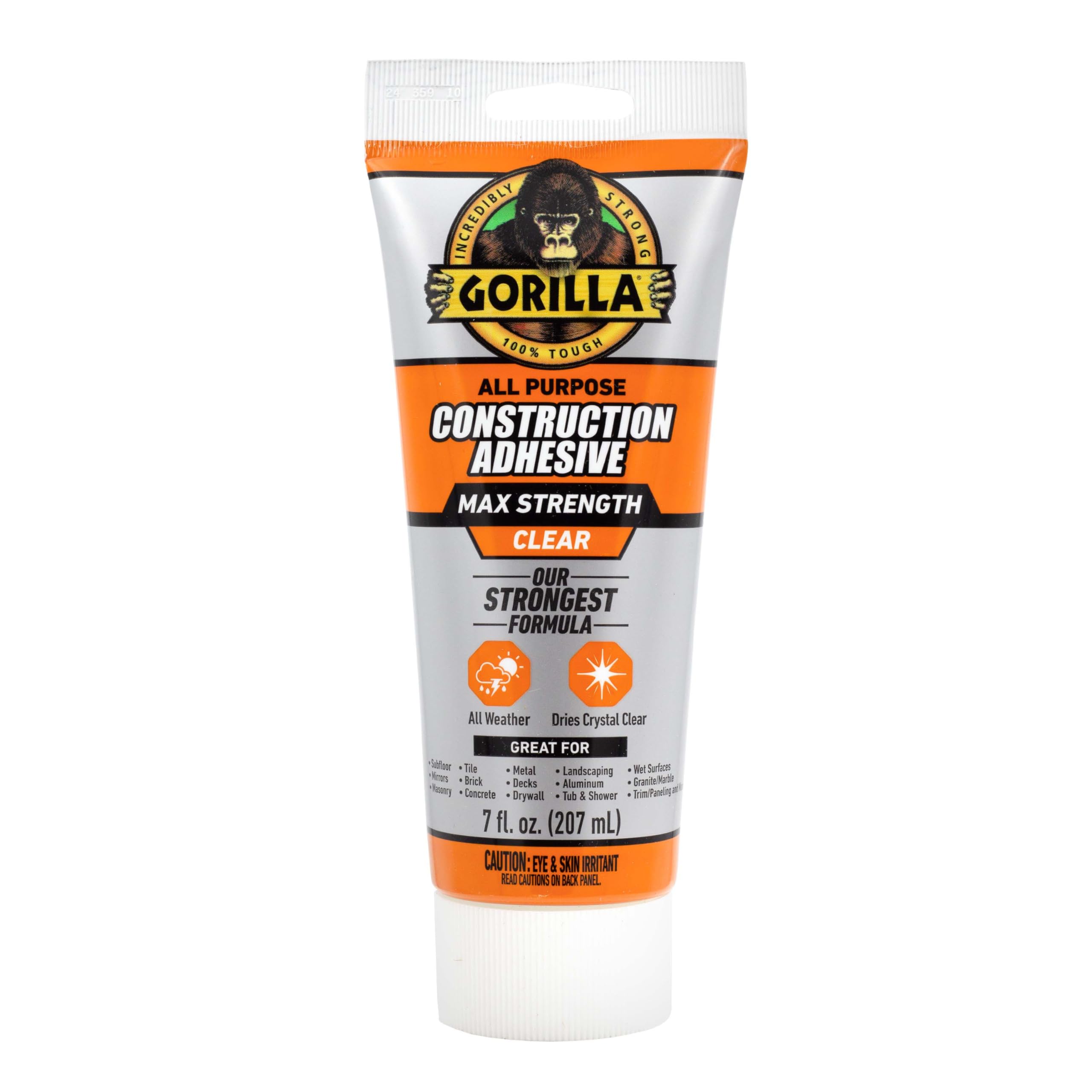 Adhesivo Para Construcción Gorilla Max Strength  207 Ml  Pegamento Transparente - Venta Internacional. $674