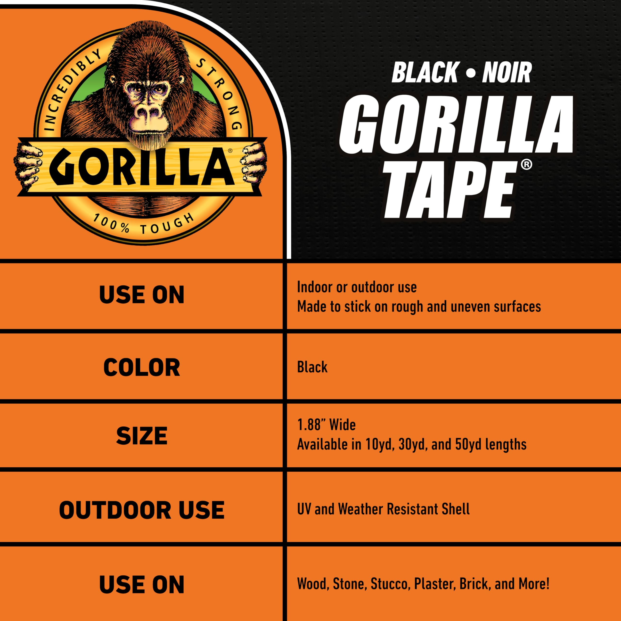 Foto 6 pulgar | Cinta Adhesiva Gorilla Black  1 88 Cm X 32 M (paquete De 2)  Resistente - Venta Internacional.