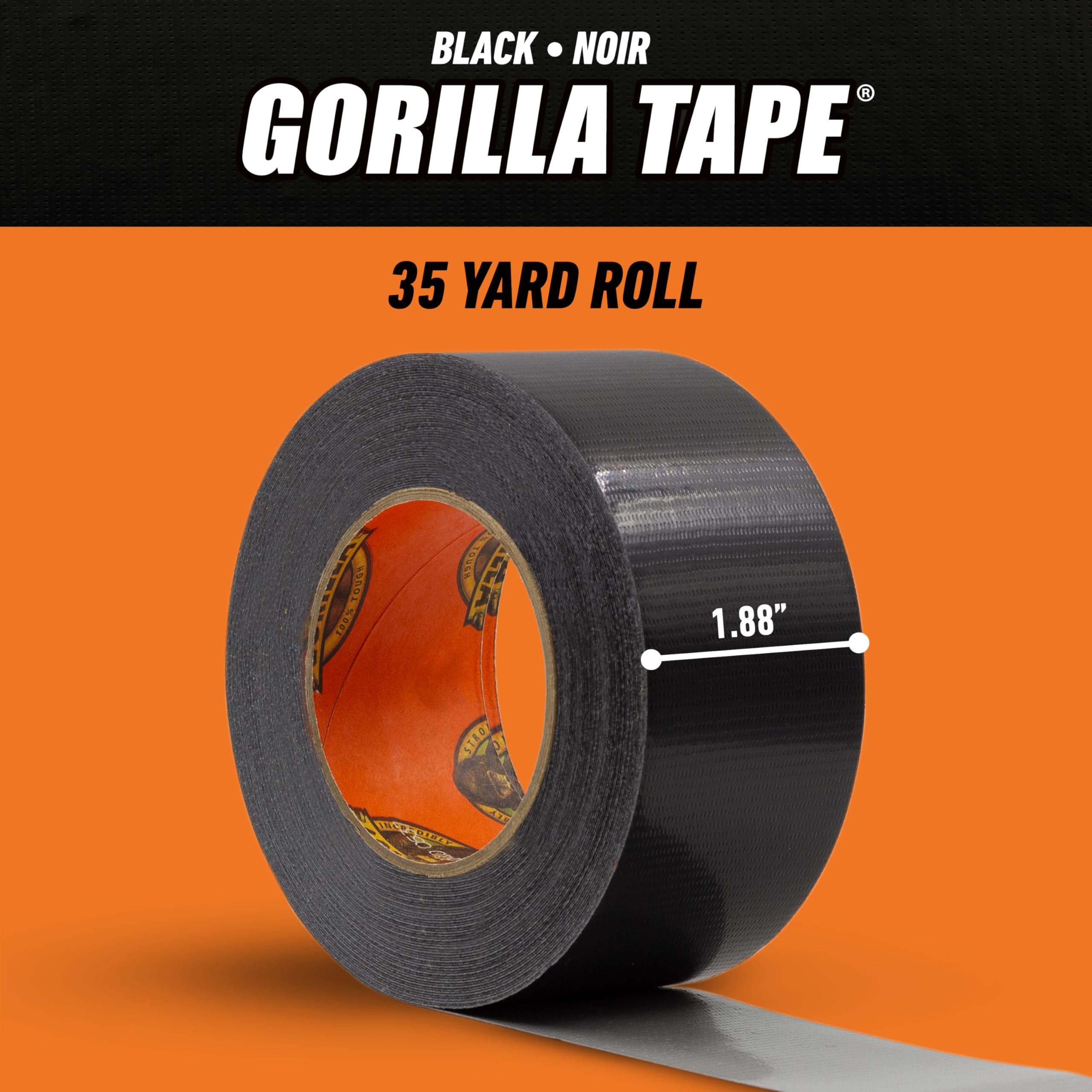 Foto 6 | Cinta Adhesiva Gorilla Black  1 88 Cm X 32 M (paquete De 2)  Resistente - Venta Internacional.