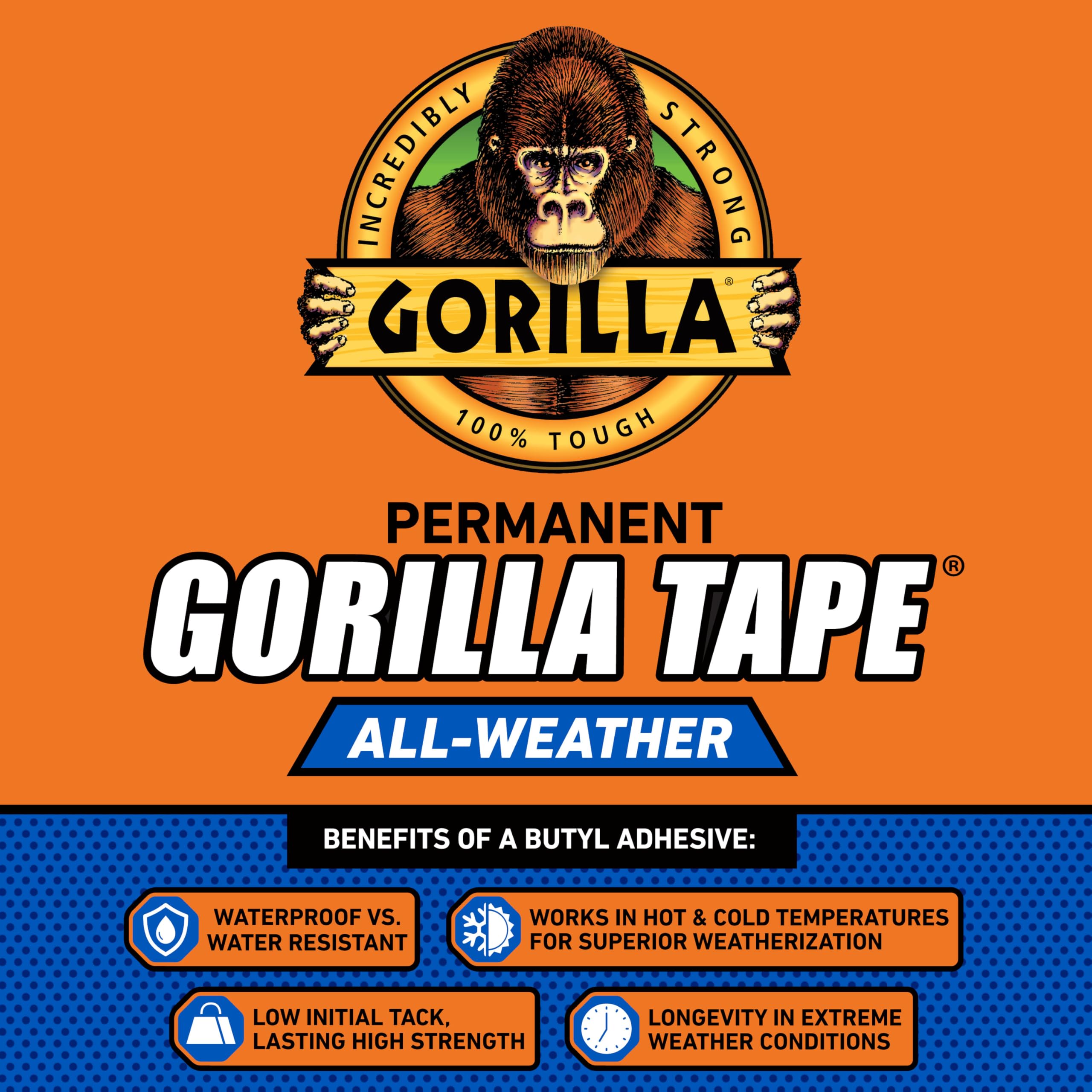 Foto 6 pulgar | Cinta Adhesiva Gorilla All Weather  Color Negro  1 88 Cm X 22 86 M (paquete De 2) - Venta Internacional.