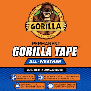 Foto 5 | Cinta Adhesiva Gorilla All Weather Color Negro 1 88 Cm X 22 86 M (paquete De 2) - Venta Internacional.