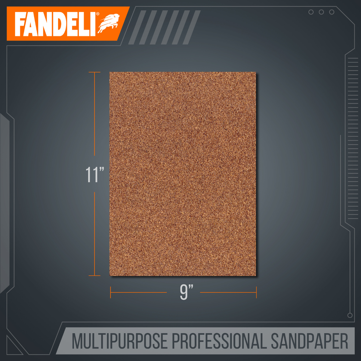 Foto 3 pulgar | Lija Multiusos Fandeli Grano 60 Grueso 9x11" 25 Piezas