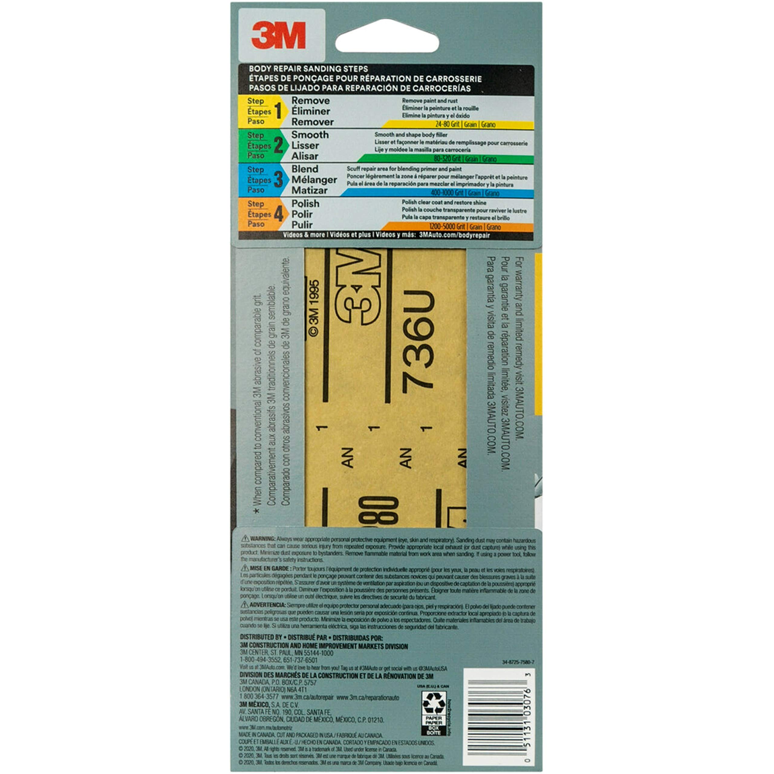 Foto 5 | Papel De Lija 3m Performance 03076, Grano 80, Paquete De 5 Hojas - Venta Internacional.