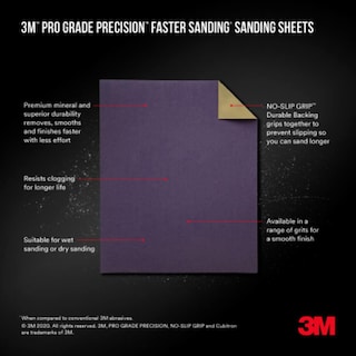 Foto 3 | Hojas De Lijado 3m Sandblaster Advanced 150 Grit, Paquete De 4 - Venta Internacional.