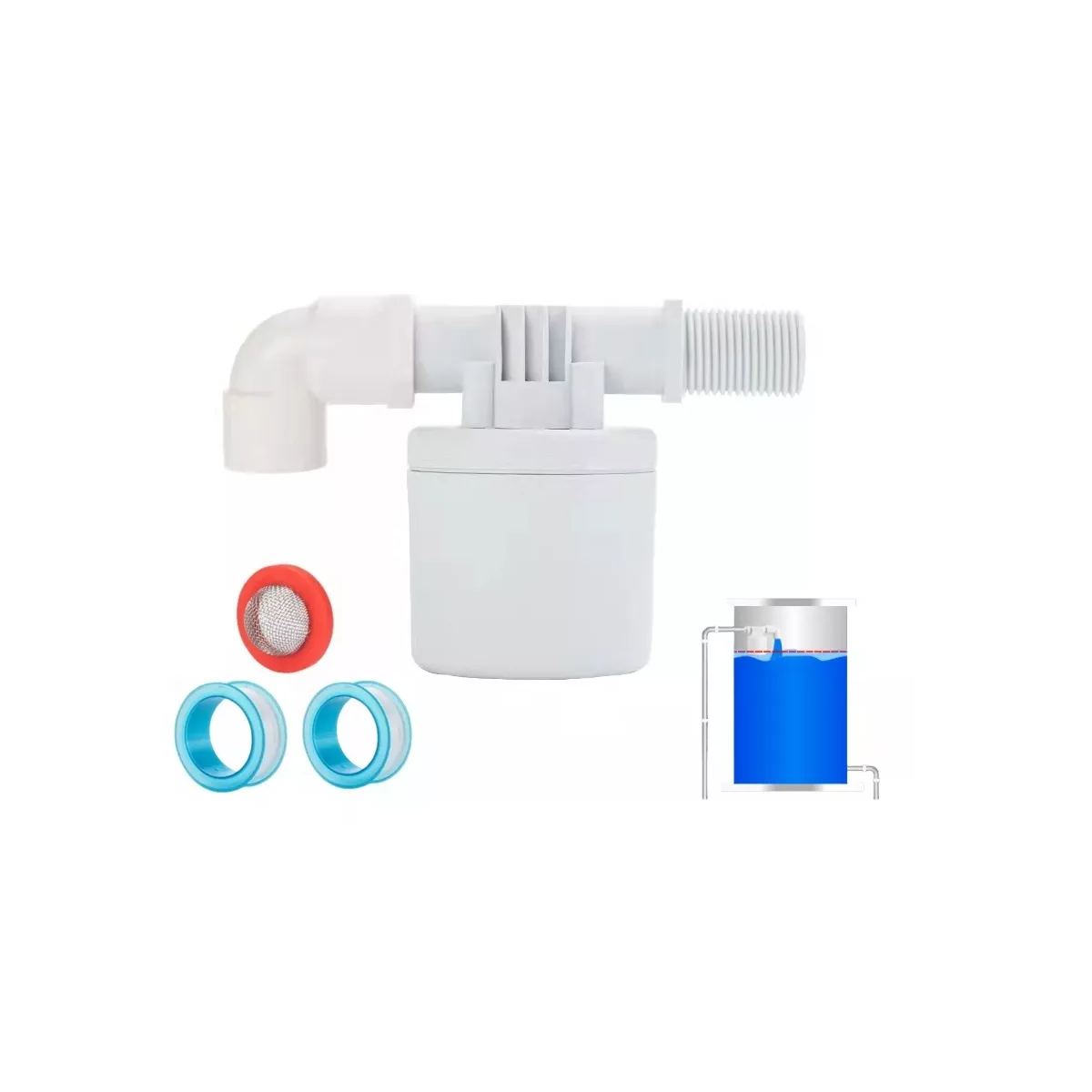 Foto 3 pulgar | Válvula Control Automática De Agua Nivel Bola Flotante Eo Safe Imports Esi-10618 Blanco
