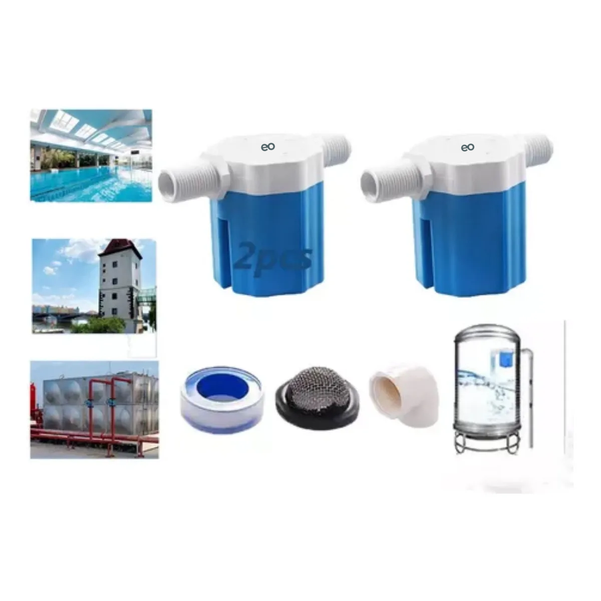 Foto 5 pulgar | 2pcs Flotador De Válvula De Control De Nivel De Aguaeo Safe Importsesi-20264 Azul