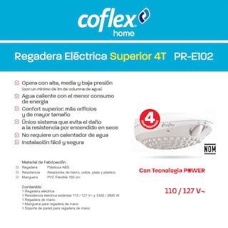 Foto 5 | Regadera 4 T.s 3300w Superior Coflex 2-pr-e102 - color Blanco