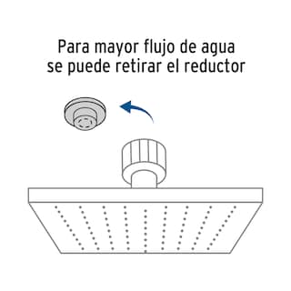 Foto 2 | Regadera Cromo 12' Foset R-312s color Plata Plato Cuadrado Sin Brazo