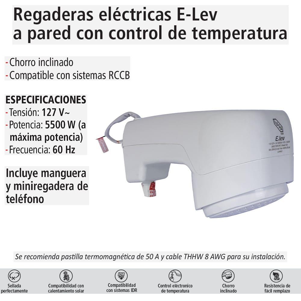 Foto 6 pulgar | Regadera Electrónica De Temperatura Progresiva, Blanca, Iusa Rain
