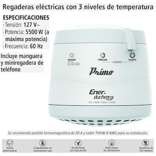 Foto 4 | Regadera Eléctrica IUSA de 3 Temperaturas Blanca Primo Esencial