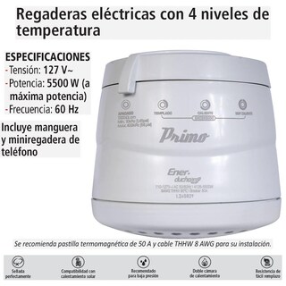 Foto 4 | Regadera Eléctrica De 4 Temperaturas, Primo Esencial, Iusa, Blanco