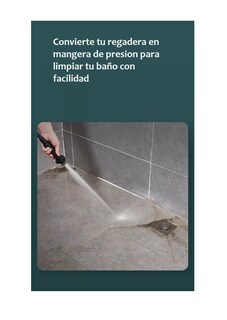 Foto 3 | Regadera Kit De Ducha Tipo Telefono De Mano Acero Inoxidable Negra