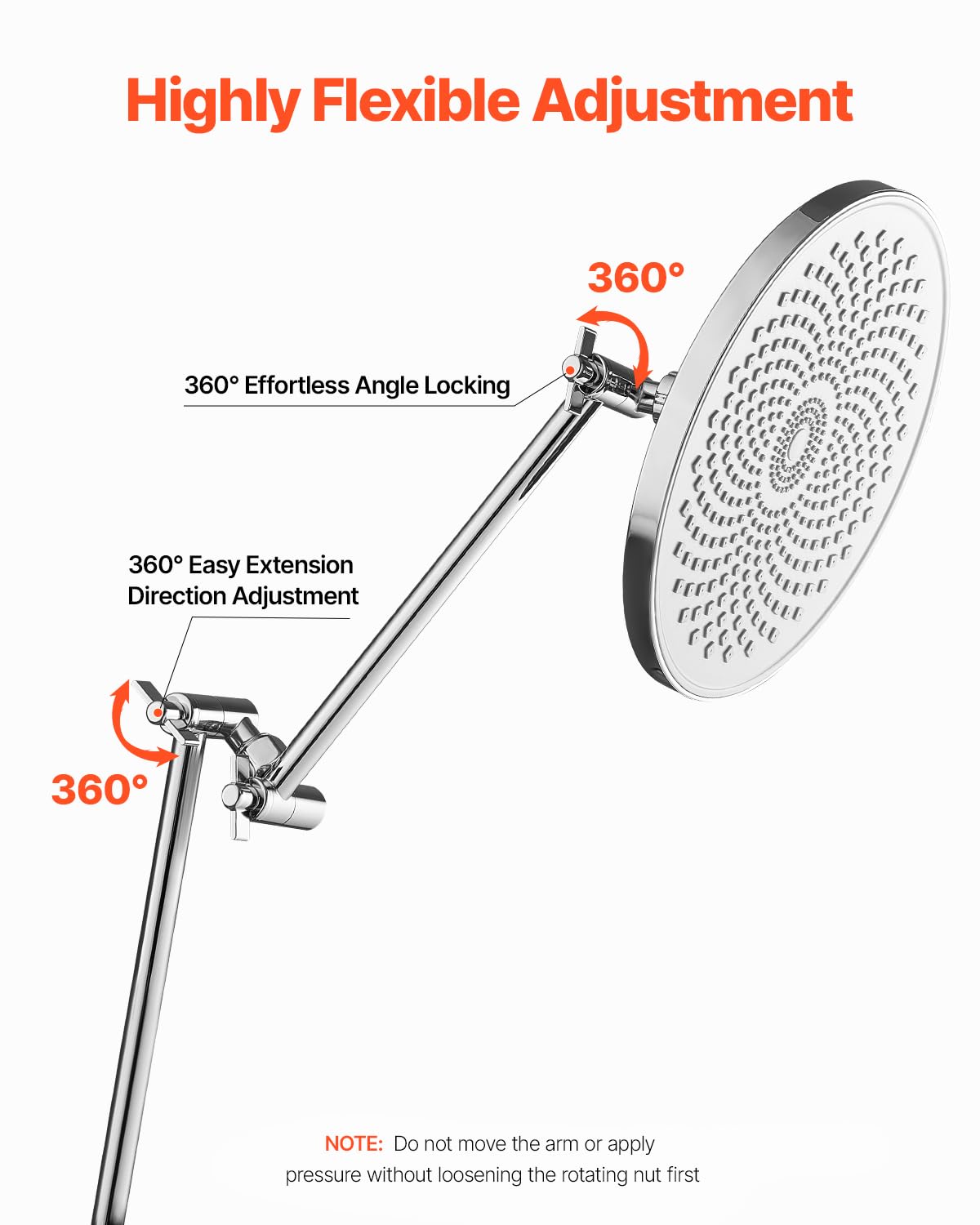 Foto 4 pulgar | Brazo De Extensión Para Cabezal De Ducha Vevor 28 Cm, Latón Cromado G1/2 - Venta Internacional.