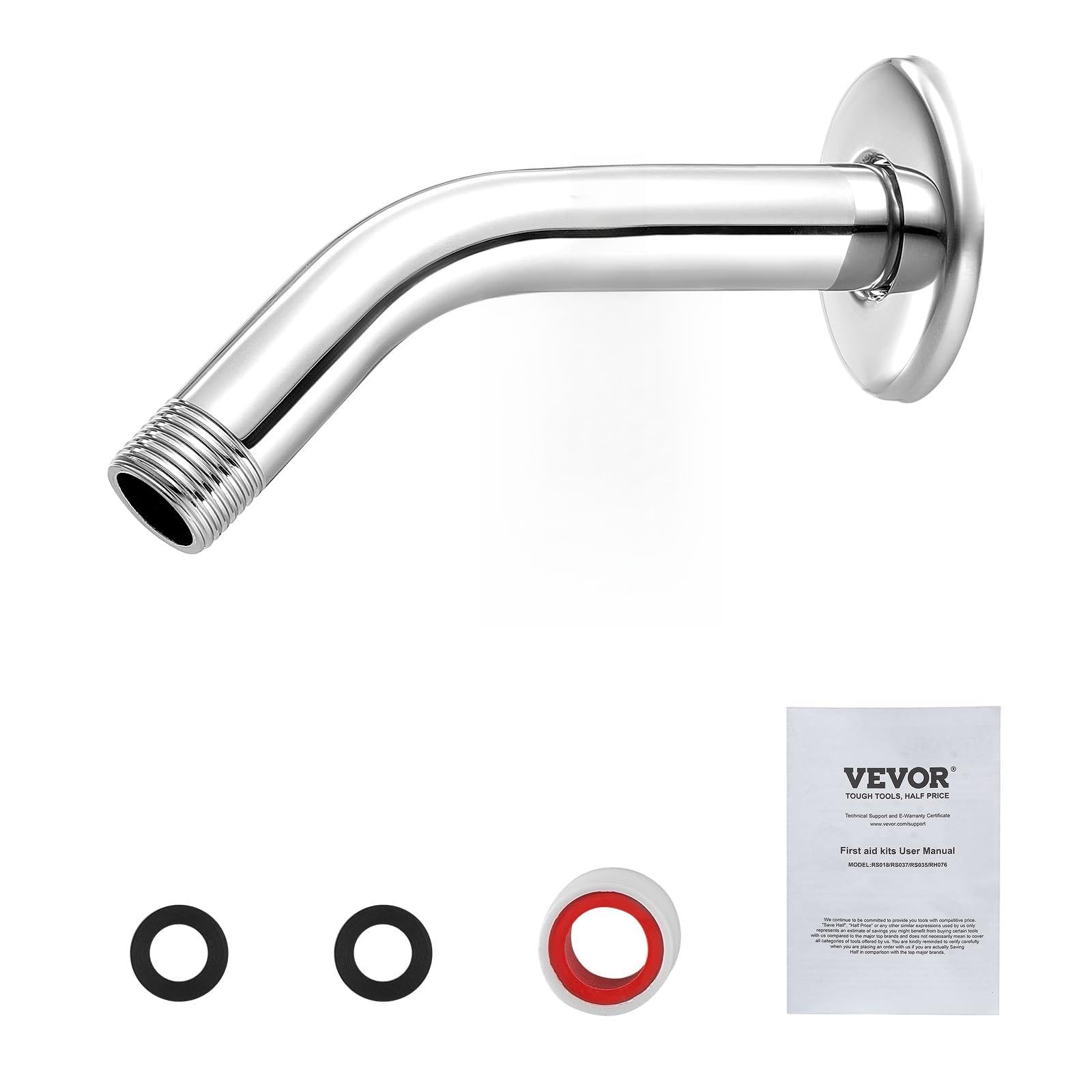 Brazo De Ducha Vevor De 6 Pulgadas, Montado En La Pared, Acero Inoxidable Cromado - Venta Internacional.