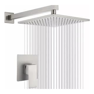 Foto 1 | Regadera Cuadrada Lluvia Acero Inox 20cm C/ Monomando Y Tubo - Color Plateado