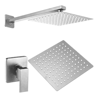 Foto 3 | Regadera Cuadrada Lluvia Acero Inox 20cm C/ Monomando Y Tubo - Color Plateado