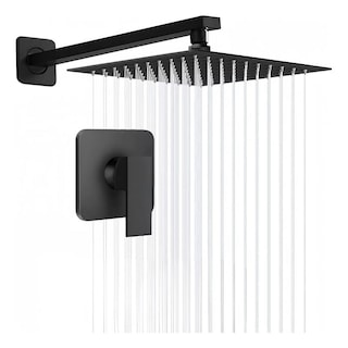 Foto 1 | Regadera Cuadrada Lluvia Acero Inox 20cm C/ Monomando Y Tubo - Color Negro
