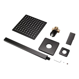 Foto 4 | Regadera Cuadrada Lluvia Acero Inox 20cm C/ Monomando Y Tubo - Color Negro