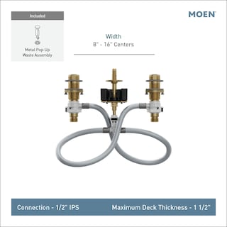 Foto 2 | Grifo Para Lavabo De Baño Moen Wide Wide Con Válvula De Montaje 9000 - Venta Internacional.