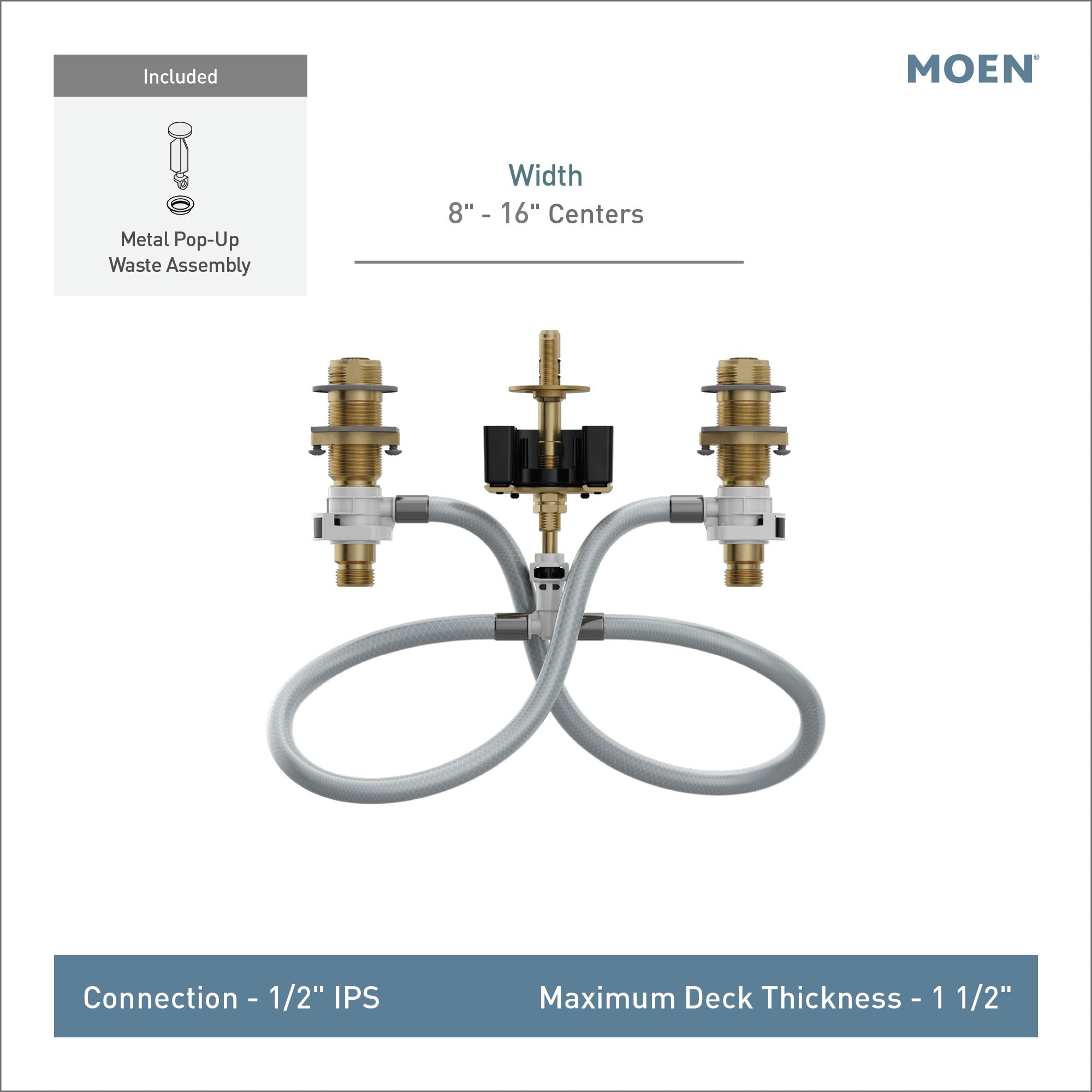 Foto 4 pulgar | Grifo Para Lavabo De Baño Moen Wide Wide Con Válvula De Montaje 9000 - Venta Internacional.