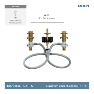 Foto 3 | Grifo Para Lavabo De Baño Moen Wide Wide Con Válvula De Montaje 9000 - Venta Internacional.