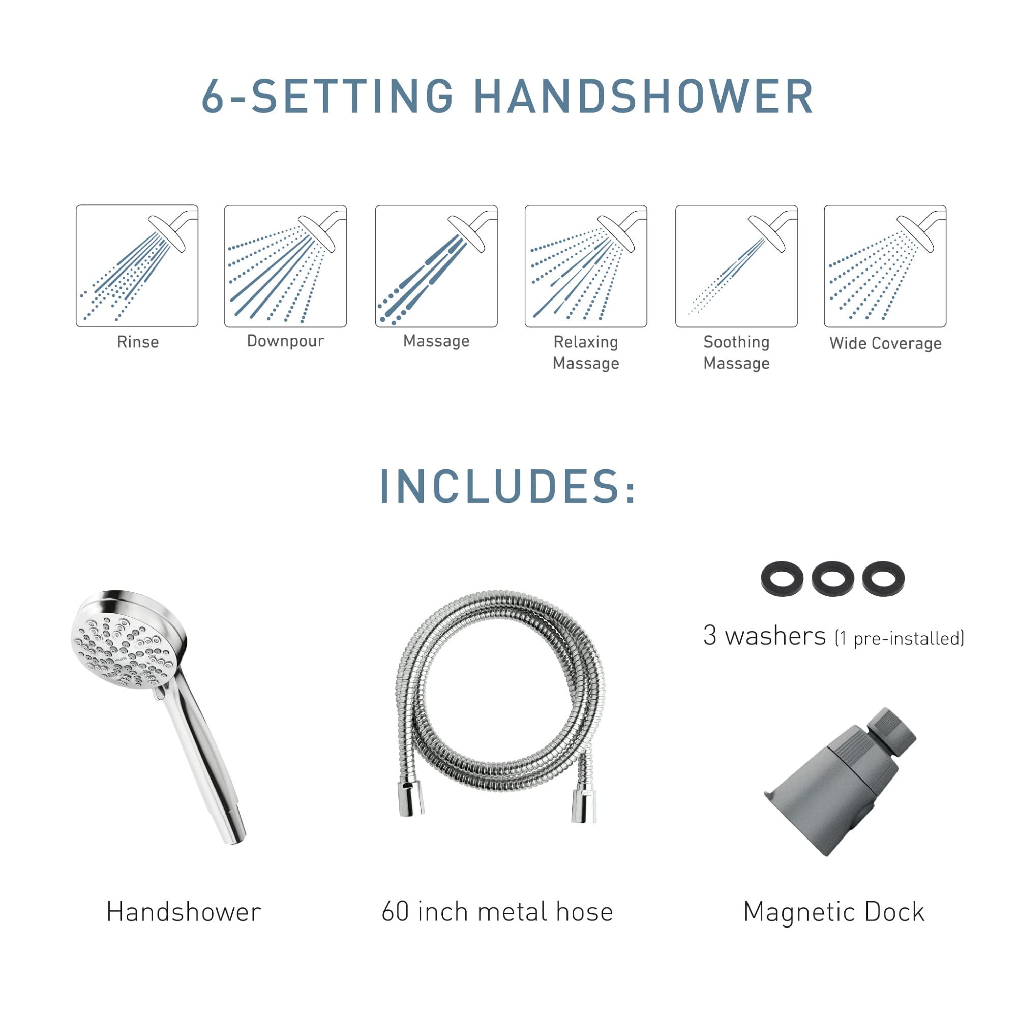 Foto 6 | Alcachofa De Ducha Moen Engage Magnetix Eco Six-function Nickel - Venta Internacional.