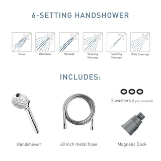 Foto 6 | Alcachofa De Ducha Moen Engage Magnetix Eco Six-function Nickel - Venta Internacional.
