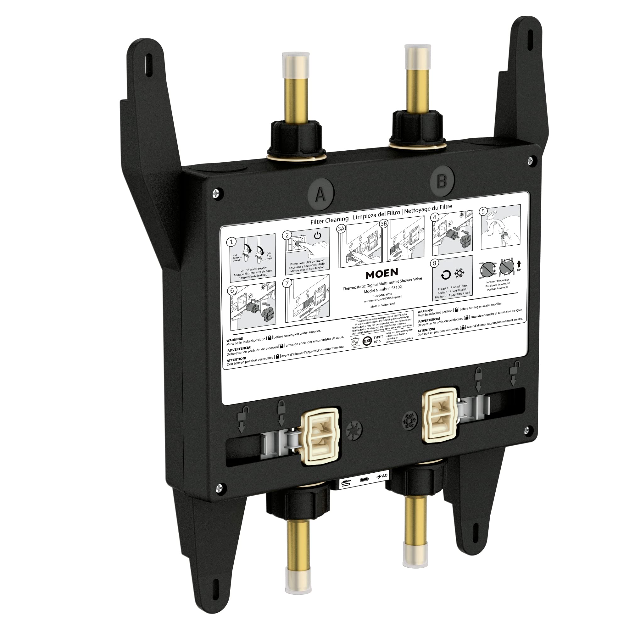 Válvula De Ducha Moen Smart Shower De 2 Salidas S3102 Digital - Venta Internacional.