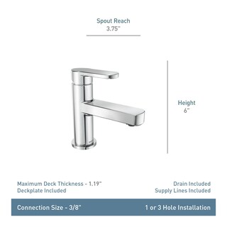 Foto 2 | Grifo Para Lavabo De Baño Moen Laris, Cromado, Monomando 84014 - Venta Internacional.