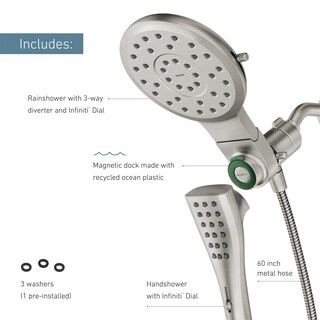 Foto 7 | Cabezal De Ducha Moen Verso Spot Resist De Níquel Con Ducha De Mano 220c - Venta Internacional.
