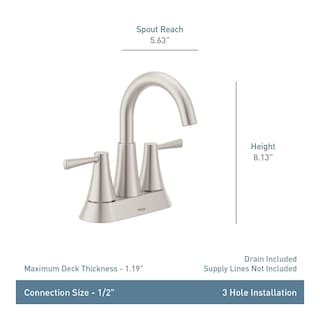 Foto 3 | Grifo De Baño Moen Ronan Spot Resist En Níquel Cepillado - Venta Internacional.