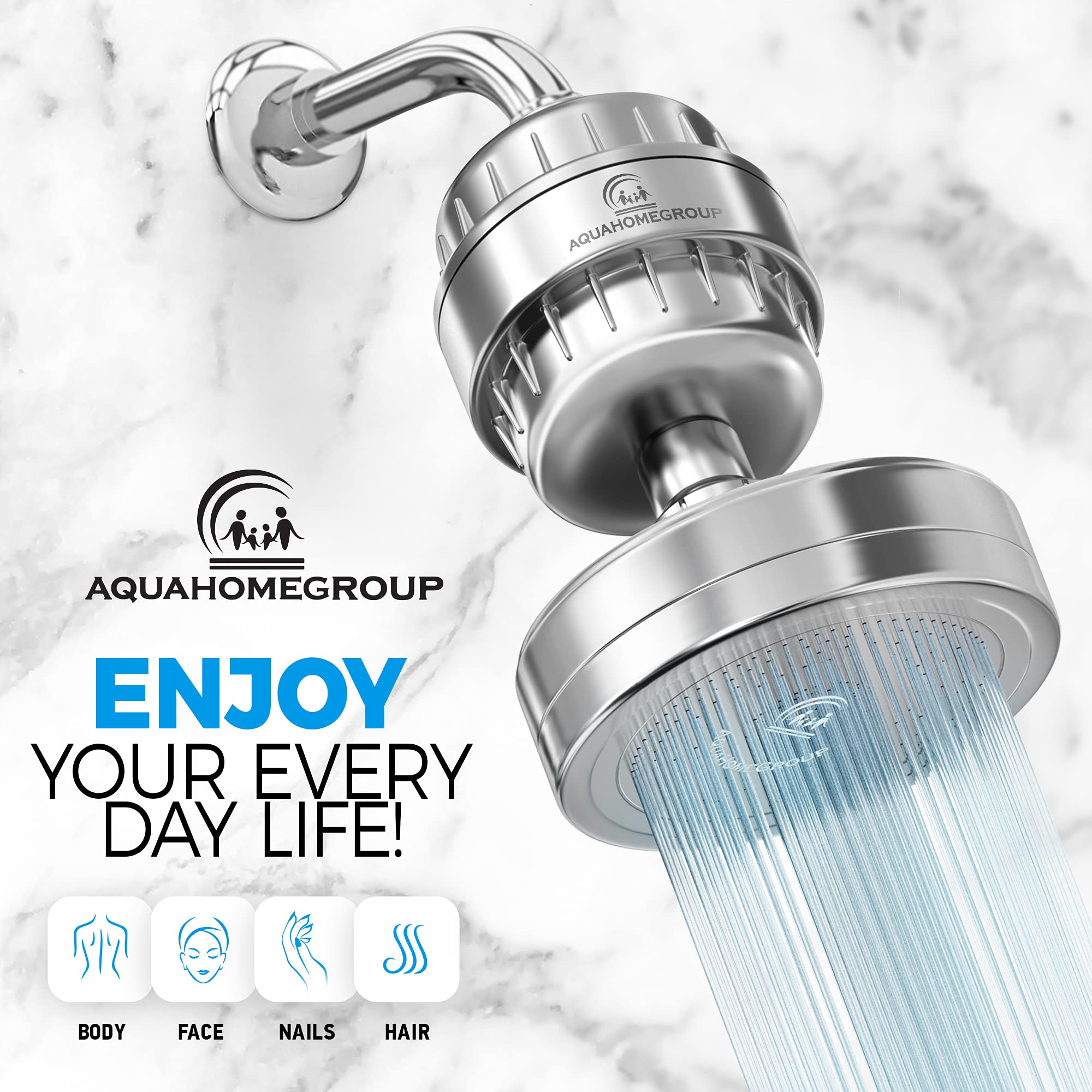 Foto 5 pulgar | Alcachofa De Ducha Aquahomegroup Luxury Filtered Con 2 Cartuchos - Venta Internacional.