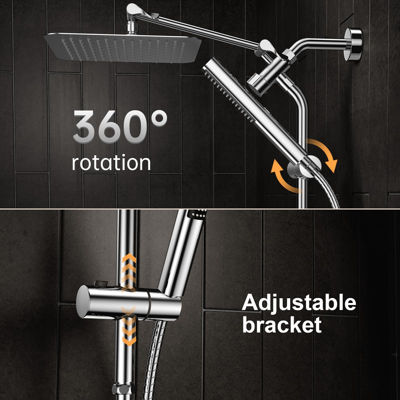 Foto 4 pulgar | Alcachofa De Ducha Veken Luxury Rain De 25 Cm Con Rociador Portátil  Cromado - Venta Internacional.