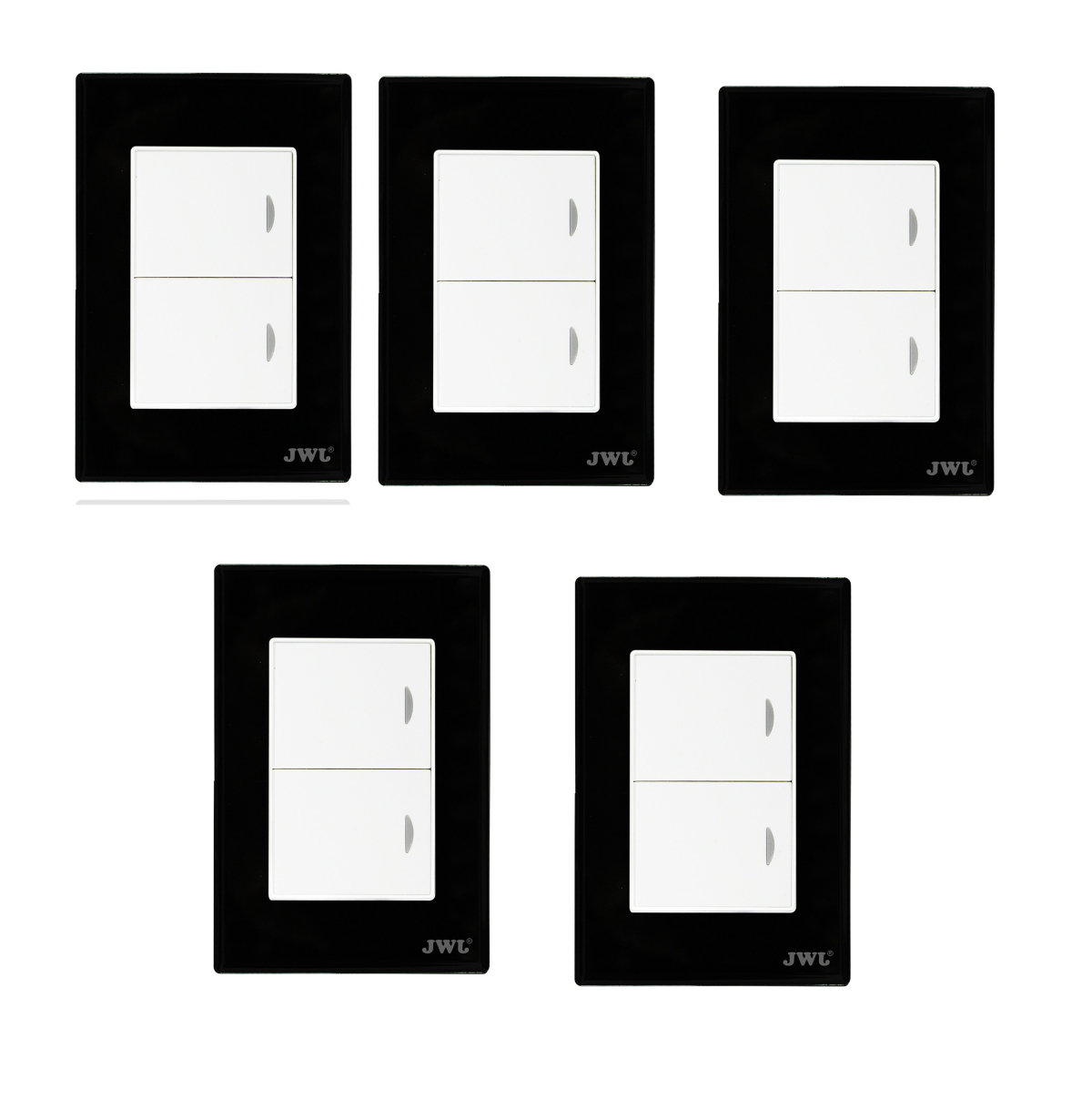 Juego De 5 Placas Color Negro Con 2 Interruptor Sencillos Jwj Jtl-f7605