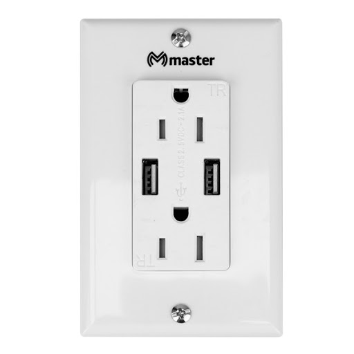 Placa para Pared Master Electrónicos MP-CONDUSB Wi-fi 2 Contactos 2 Puertos USB
