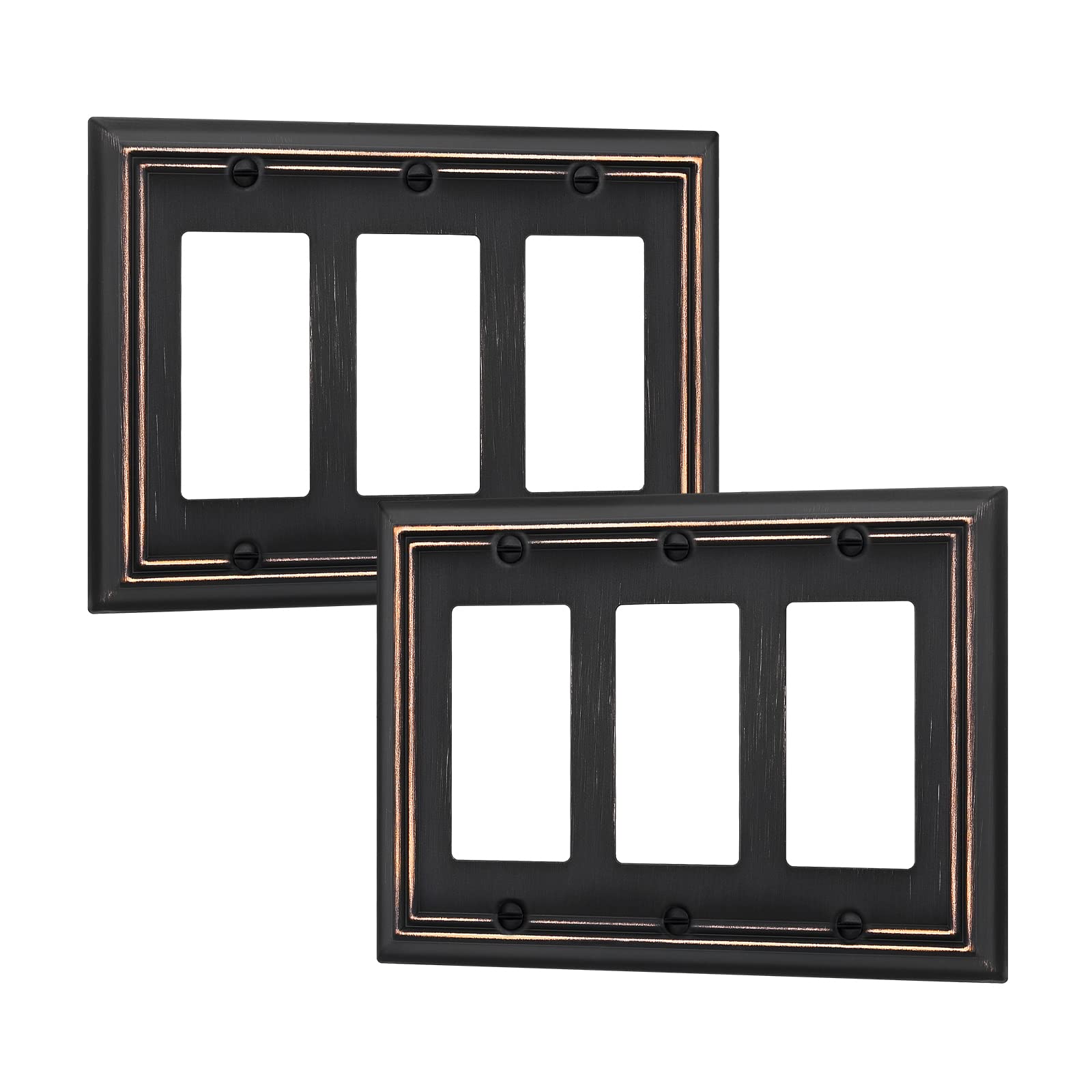 Foto 2 pulgar | Platos De Pared Dewenwils De Bronce Envejecido Con Triple Decoración, Paquete De 2 - Venta Internacional.