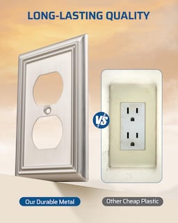 Foto 2 | Placa De Pared Dewenwils Duplex Outlet De Níquel Cepillado, Paquete De 4 Unidades - Venta Internacional.
