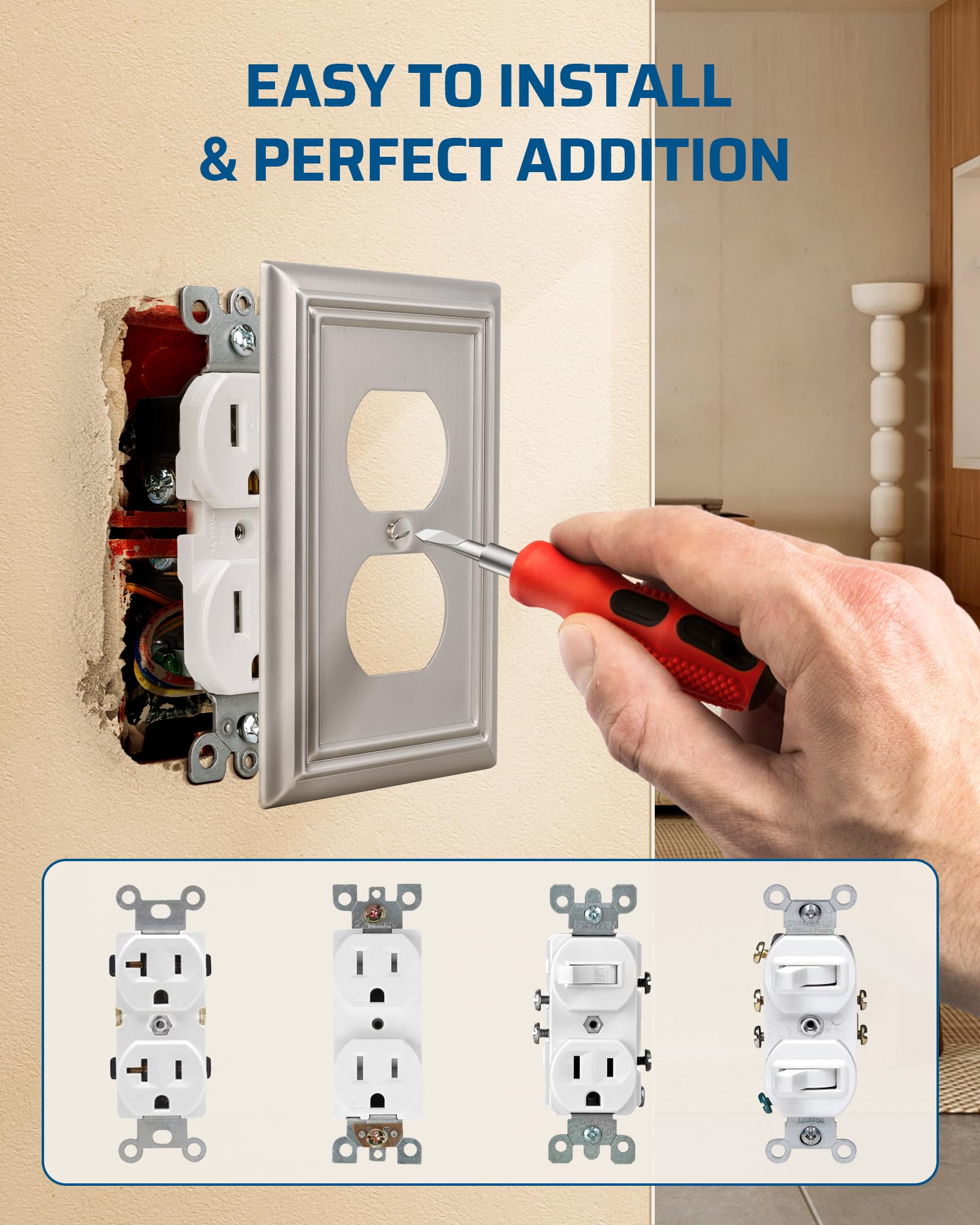 Foto 4 pulgar | Placa De Pared Dewenwils Duplex Outlet De Níquel Cepillado, Paquete De 4 Unidades - Venta Internacional.