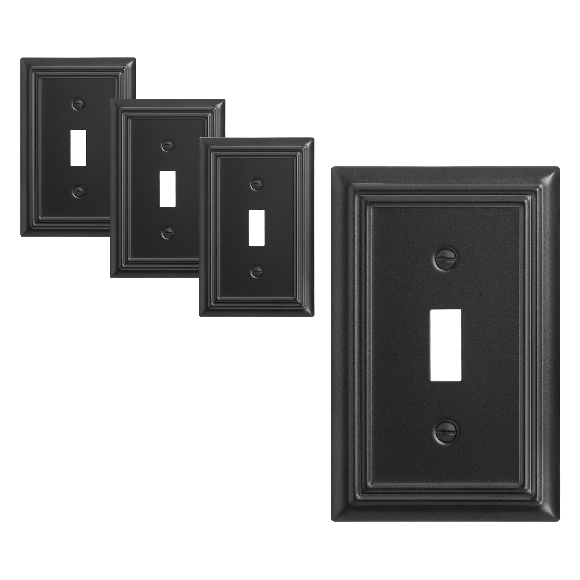 Foto 2 pulgar | Interruptor De Luz Metálico Con Palanca Dewenwils De Wall Plates, Negro, Paquete De 4 - Venta Internacional.