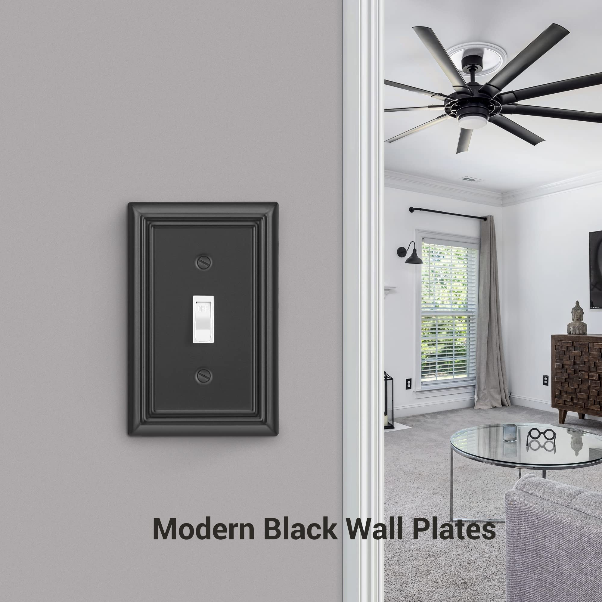 Foto 4 pulgar | Interruptor De Luz Metálico Con Palanca Dewenwils De Wall Plates, Negro, Paquete De 4 - Venta Internacional.